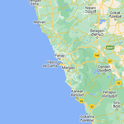 Map showing location of Goa Velha (15.433330, 73.866670)