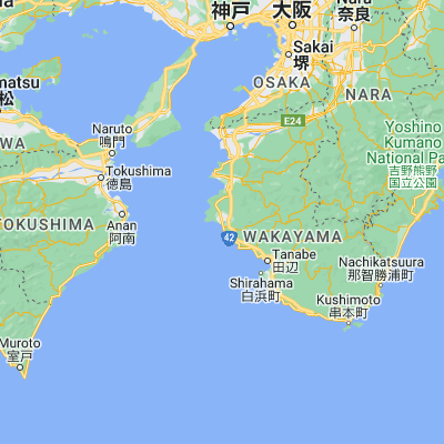 Map showing location of Gobō (33.883330, 135.150000)