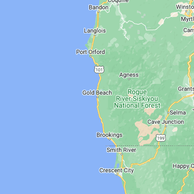 Map showing location of Gold Beach (42.407330, -124.421770)