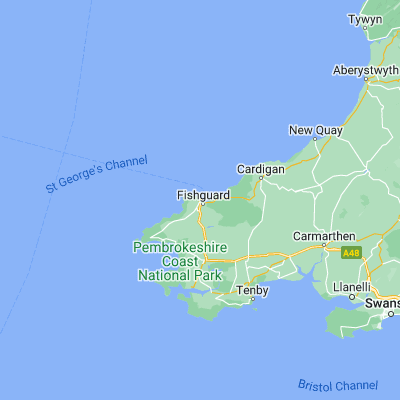Map showing location of Goodwick (52.004910, -4.995110)