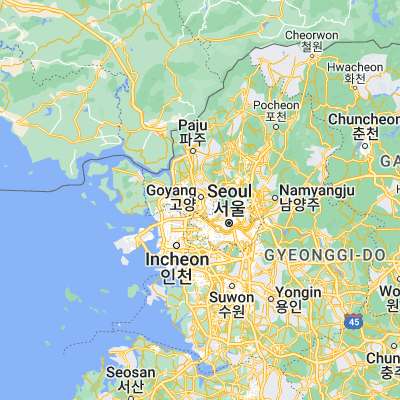 Map showing location of Goyang (37.656390, 126.835000)