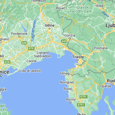 Map showing location of Grado (45.678610, 13.386940)
