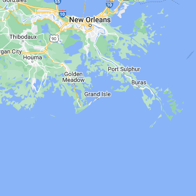 Map showing location of Grand Isle (29.236620, -89.987290)