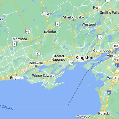 Map showing location of Greater Napanee (44.250120, -76.949440)