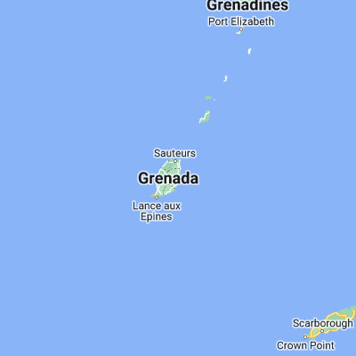 Map showing location of Grenville (12.116670, -61.616670)