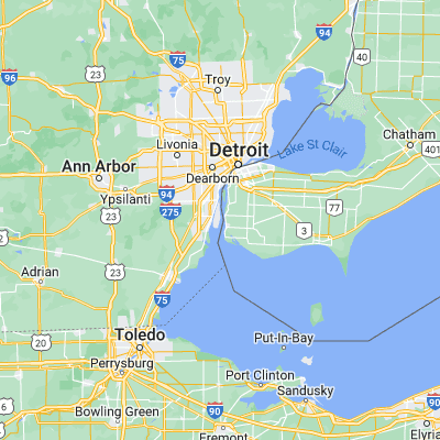 Map showing location of Grosse Ile (42.129210, -83.144370)