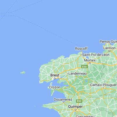 Map showing location of Guissény (48.632920, -4.408840)