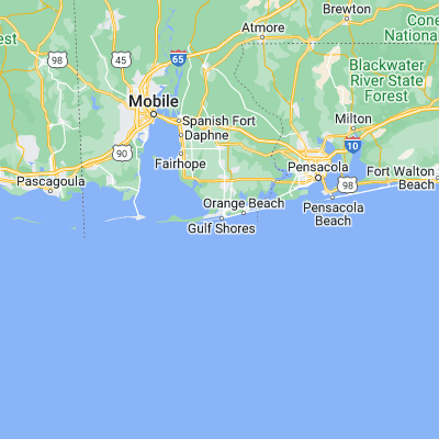 Map showing location of Gulf Shores (30.246040, -87.700820)