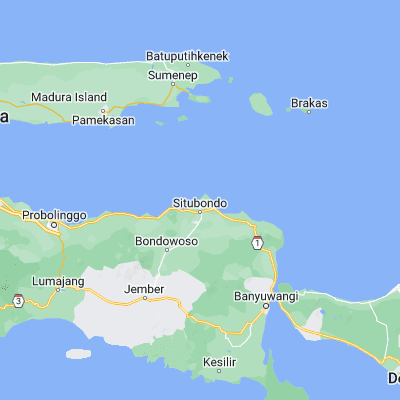 Map showing location of Gumuk Tengah (-7.639200, 114.004700)