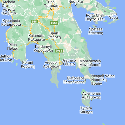Map showing location of Gýtheio (36.755000, 22.564170)