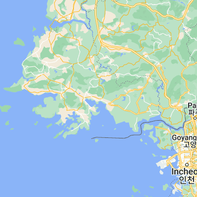 Map showing location of Haeju (38.040560, 125.714720)
