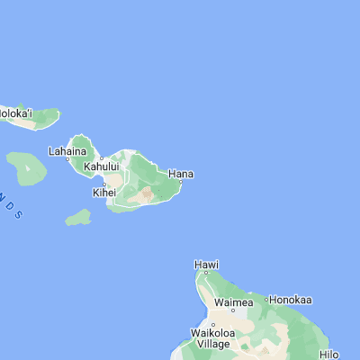 Map showing location of Hāna (20.758060, -155.990280)