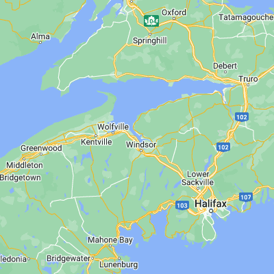 Map showing location of Hantsport (45.066850, -64.165440)