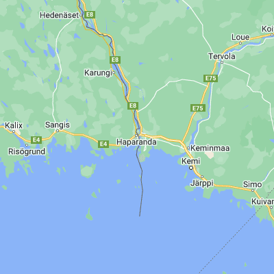 Map showing location of Haparanda (65.835490, 24.136760)