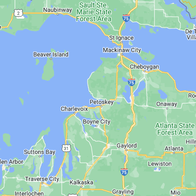 Map showing location of Harbor Springs (45.431680, -84.992000)