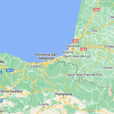 Map showing location of Hendaye (43.371720, -1.773820)