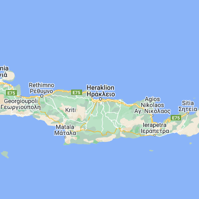 Map showing location of Heraklion (35.333333, 25.133333)