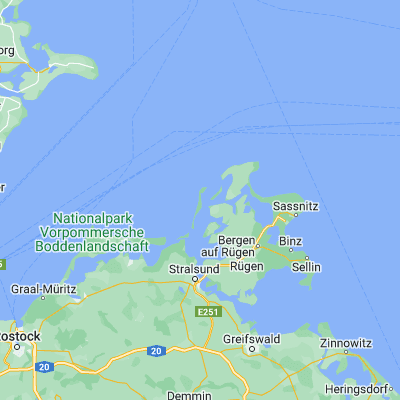 Map showing location of Hiddensee (54.566890, 13.104110)