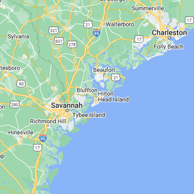 Map showing location of Hilton Head (32.216320, -80.752610)
