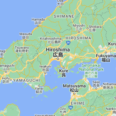 Map showing location of Hiroshima (34.396270, 132.459370)
