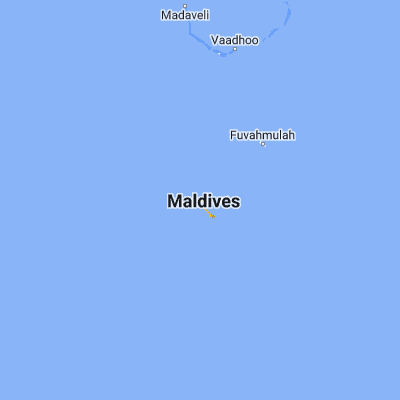 Map showing location of Hithadhoo (-0.600000, 73.083330)