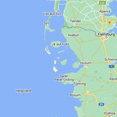 Map showing location of Hooge (54.566670, 8.550000)