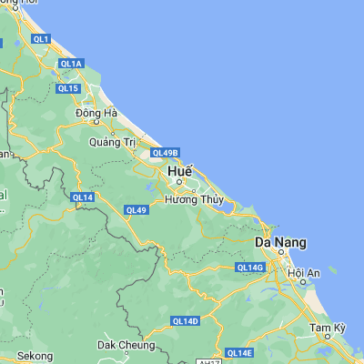 Map showing location of Huế (16.466670, 107.600000)