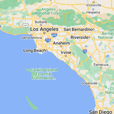Map showing location of Huntington Beach (33.660300, -117.999230)