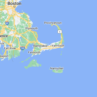 Map showing location of Hyannis (41.652890, -70.282800)