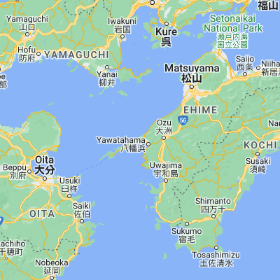 Map showing location of Ikata-chō (33.488330, 132.354170)