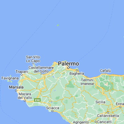 Map showing location of Isola delle Femmine (38.193450, 13.248840)