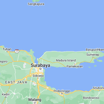 Map showing location of Jeratmaling (-6.897000, 112.996300)