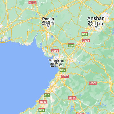 Map showing location of Jianfeng (40.669390, 122.238800)