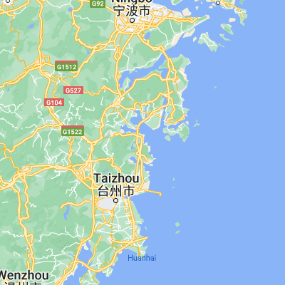 Map showing location of Jiantiao (29.043890, 121.627500)