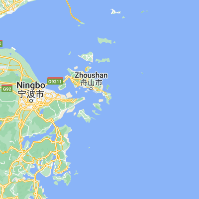 Map showing location of Jiguan (29.879800, 122.296300)