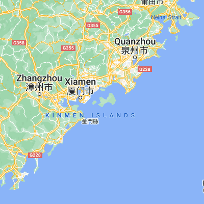Map showing location of Jincheng (24.436670, 118.318330)