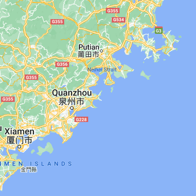 Map showing location of Jingfeng (24.974410, 118.964860)