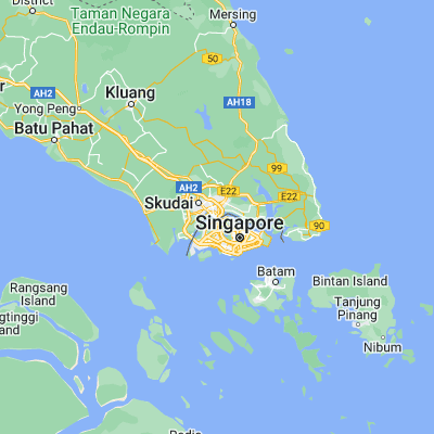 Map showing location of Johor Bahru (1.465500, 103.757800)