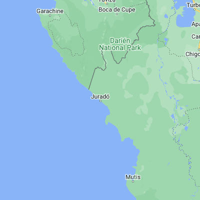 Map showing location of Juradó (7.105340, -77.764130)