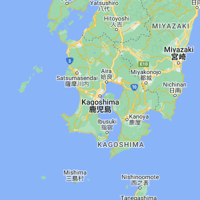 Map showing location of Kagoshima (31.560180, 130.558140)