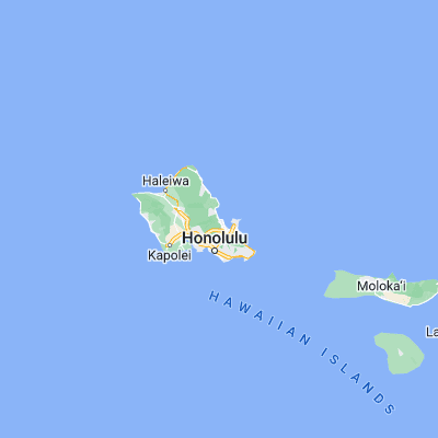Map showing location of Kahalu‘u (21.463330, -157.836670)
