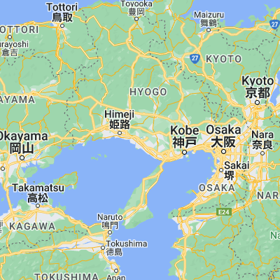 Map showing location of Kakogawa (34.766670, 134.850000)