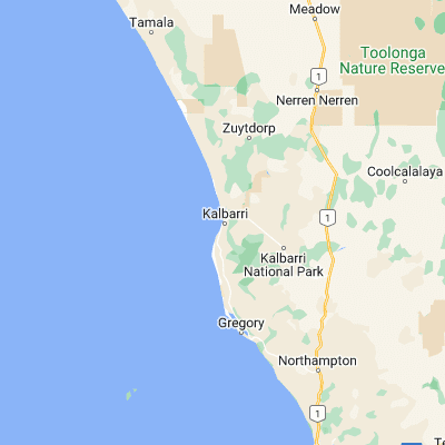 Map showing location of Kalbarri (-27.710500, 114.165050)