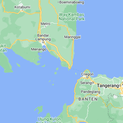 Map showing location of Kaliandak (-5.738050, 105.591600)