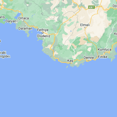 Map showing location of Kalkan (36.265100, 29.413690)