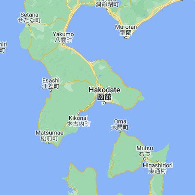 Map showing location of Kamiiso (41.816670, 140.650000)