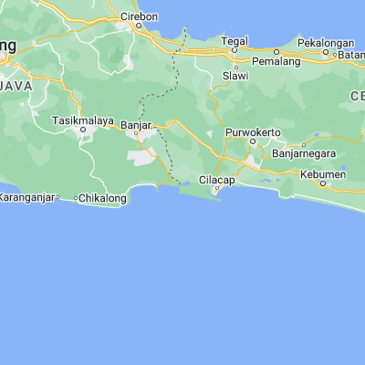 Map showing location of Karanganyar (-7.665900, 108.820500)