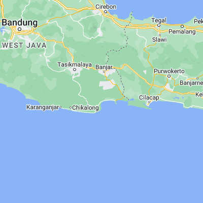 Map showing location of Karangbenda (-7.691700, 108.510800)