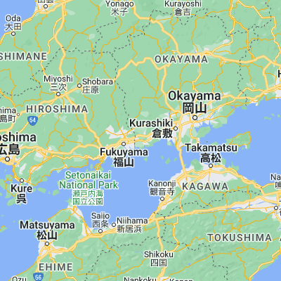 Map showing location of Kasaoka (34.500000, 133.500000)