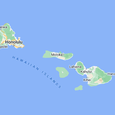 Map showing location of Kaunakakai (21.093330, -157.023890)